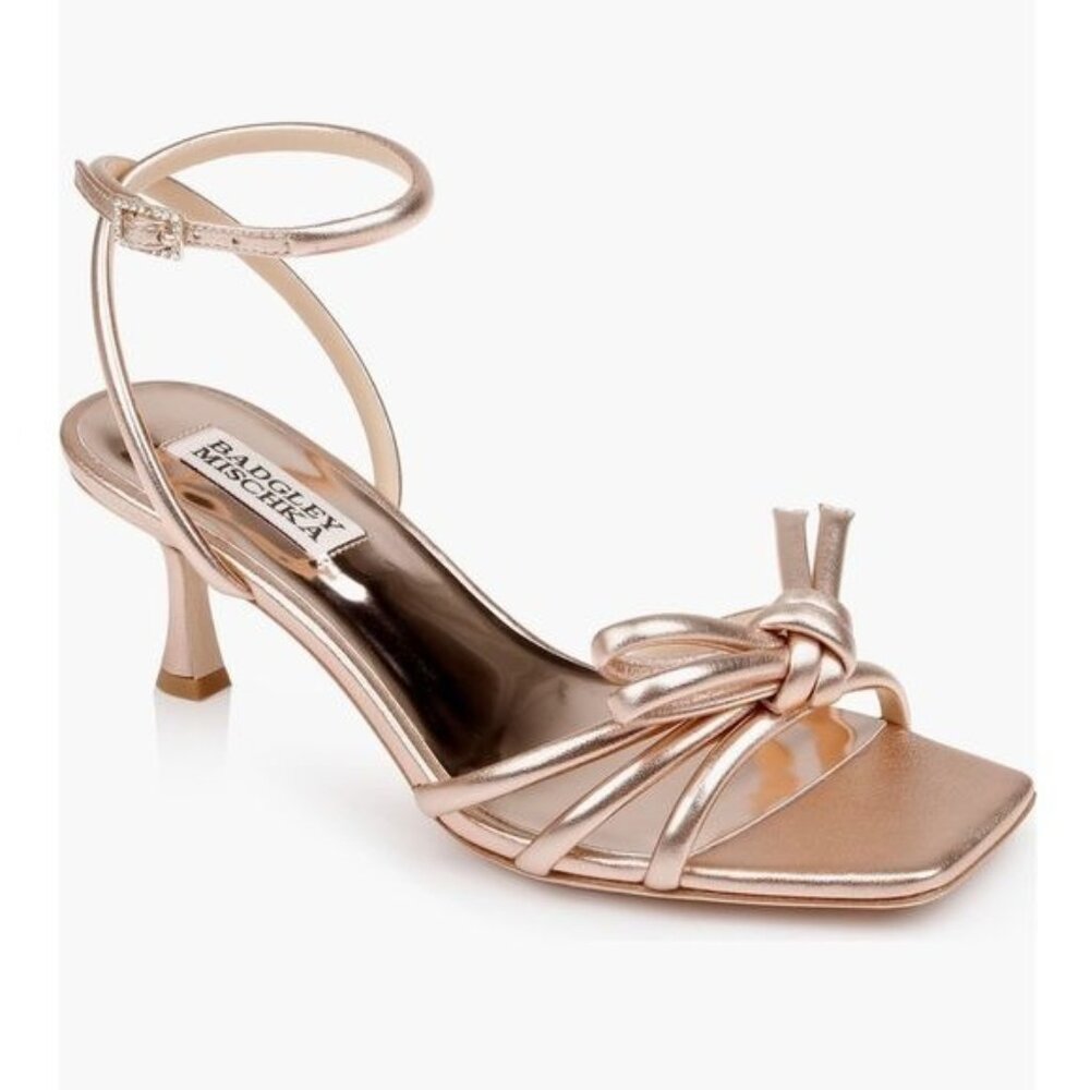Badgley Mischka Rose Gold Strappy Heels